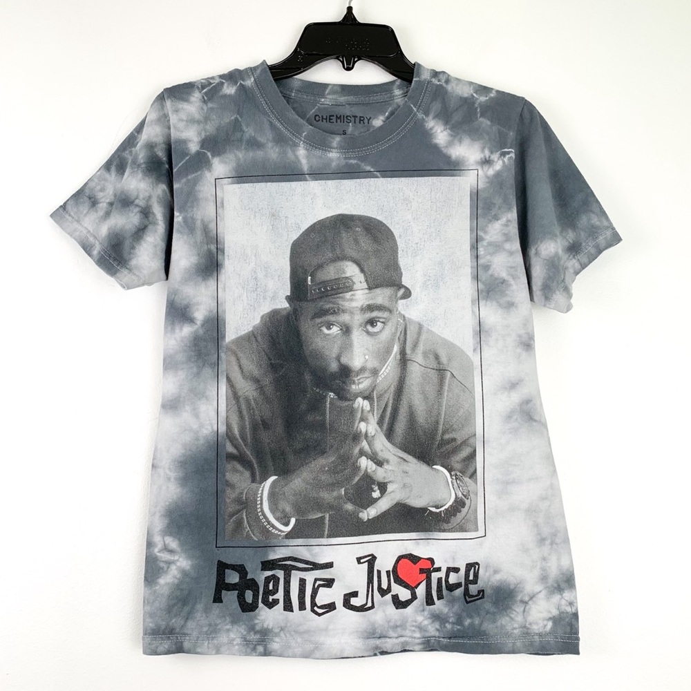 Retro Tupac Shakur tee Poetic Justice tie dye movie short sleeve shirt, small